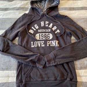 VS Pink distressed hooded sweatshirt